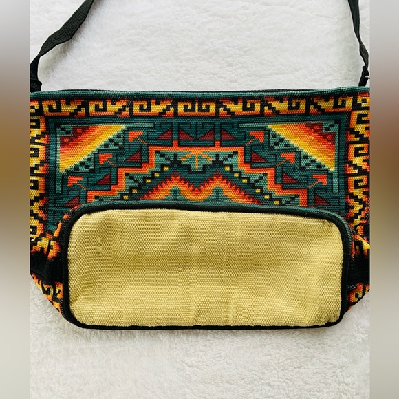 Boho Western Aztec Woven Colorful Shoulder Bag - Picture 4 of 7